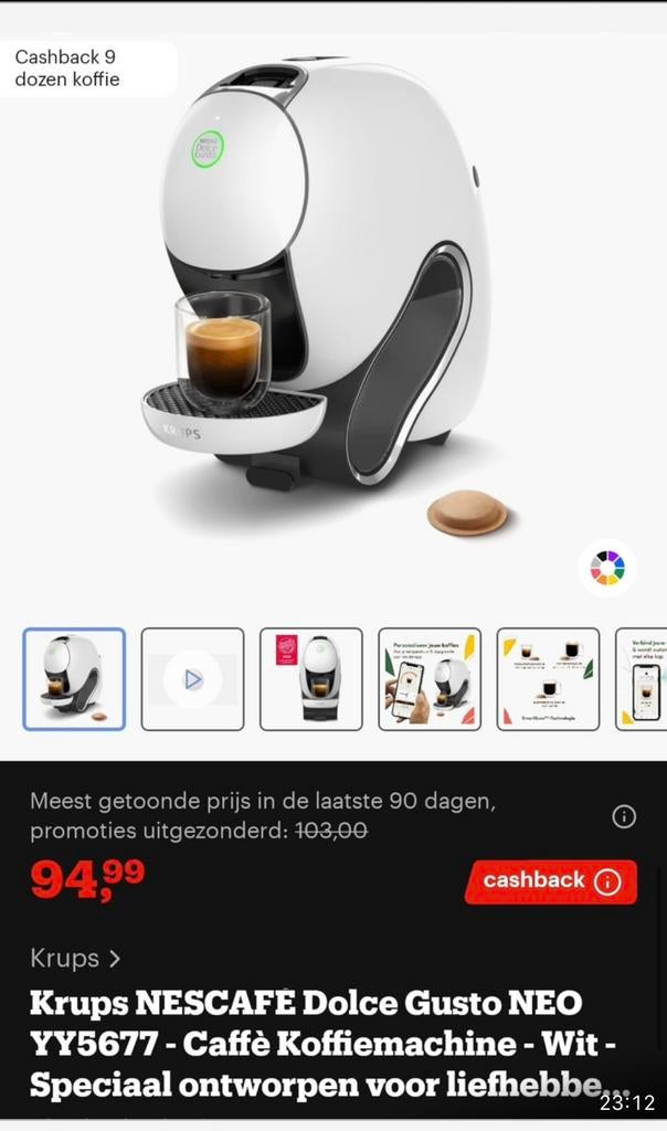 Dolce gusto koffiemachine, Ophalen of Verzenden, Zo goed als nieuw