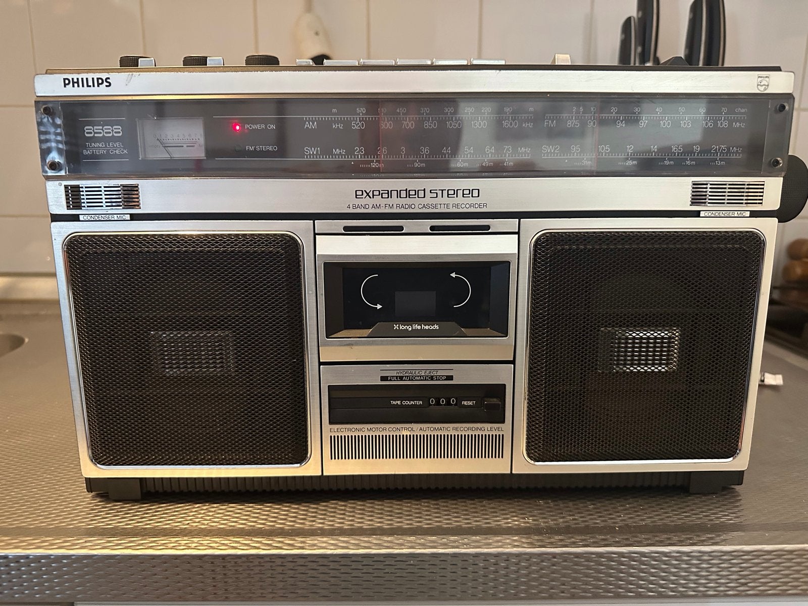 Philips 8588 Retro Radio Cassette Recorder, Ophalen, Gebruikt, Radio