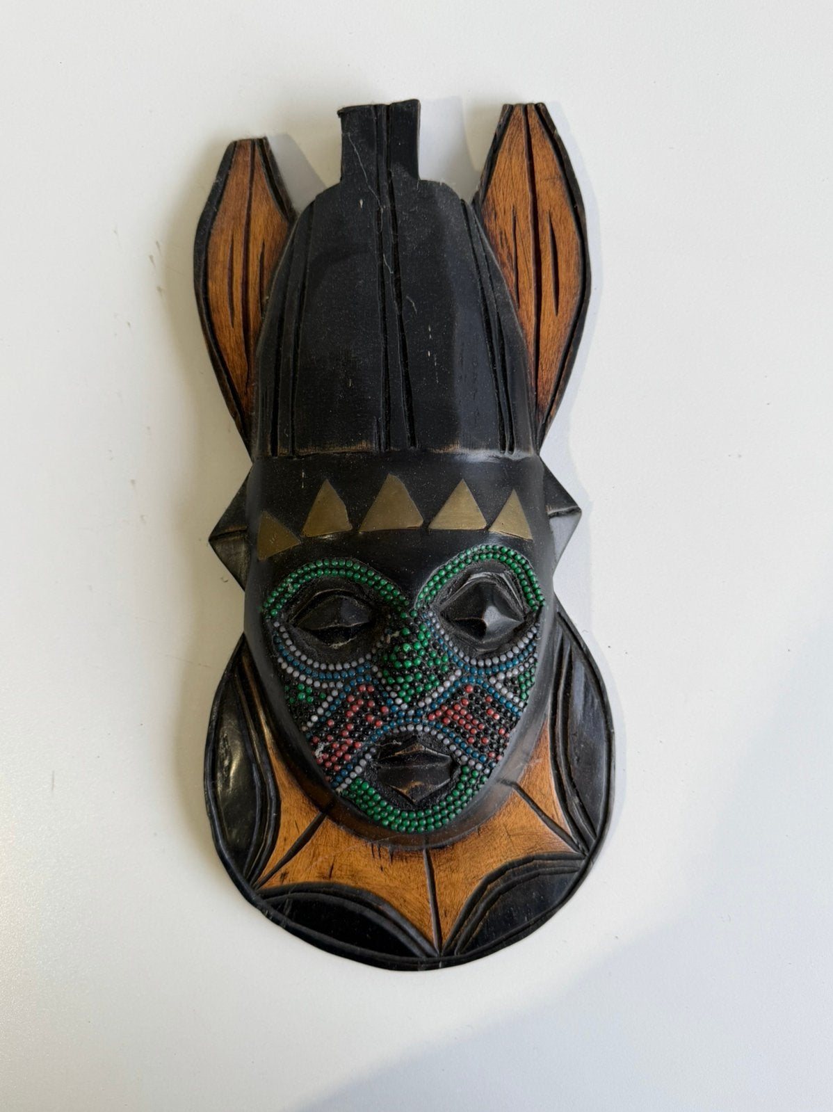 Ashanti-muurmasker uit Ghana, Hout, Afrika, Masker, Handgemaakt