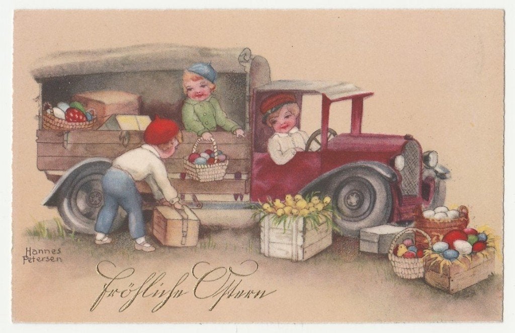 Hannes Petersen.  Pasen. Eieren te koop.  Illustrateurs., Verzenden, 1920 tot 1940, Gelopen, Overige thema's