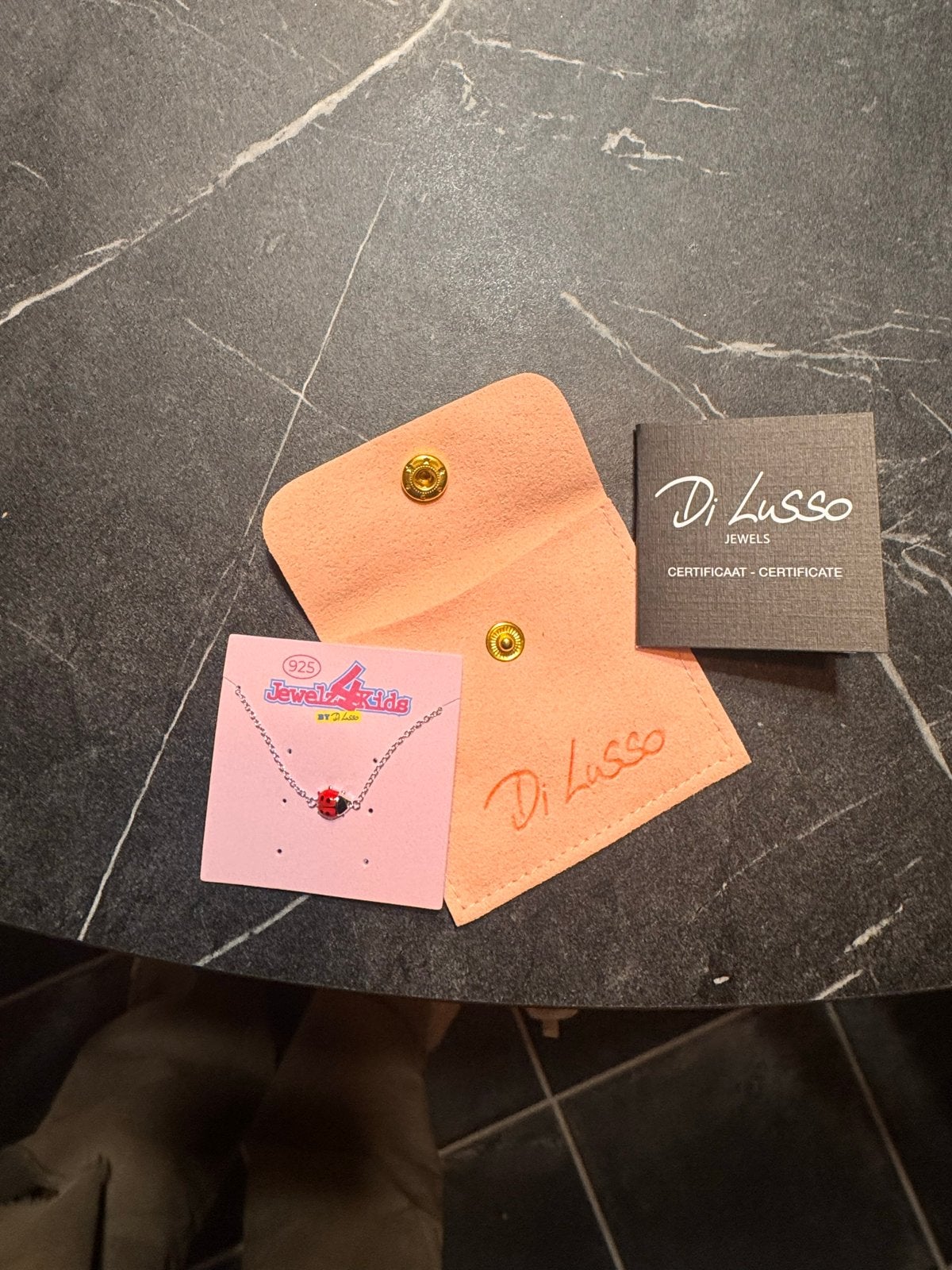 Di Lusso Jewels Zilveren Ketting Lieveheersbeestje, Sieraden, Tassen en Uiterlijk, Ophalen of Verzenden, Nieuw, Zilver, Ketting