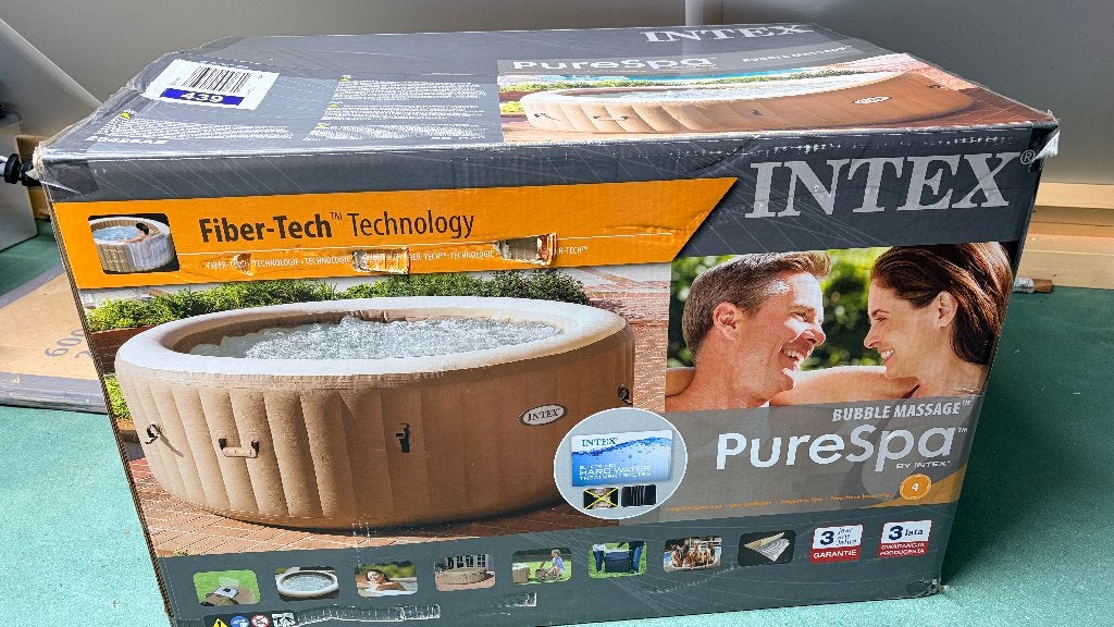 Intex PureSpa Bubble Massage – 4‑persoons Jacuzzi, Ophalen, Gebruikt, Filter, Opblaasbaar