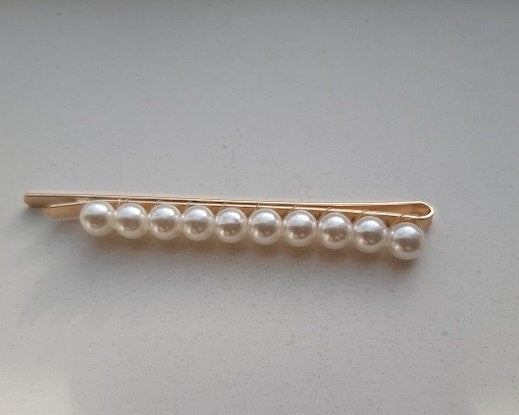 Haarspeld goudkleurig met 10 pareltjes, Verzenden, Nieuw, Haarspeld
