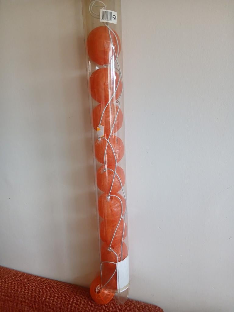 Oranje lampjes  gezellig  met  de  voetbal  bv., Ophalen of Verzenden, Nieuw, Overige materialen, Oranje feestartikelen