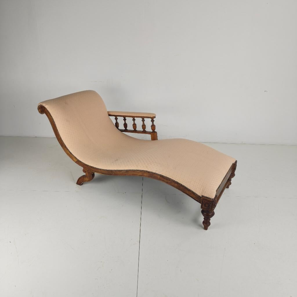 Laat 19e-eeuwse antieke chaise longue / daybed – Engeland, Ophalen of Verzenden