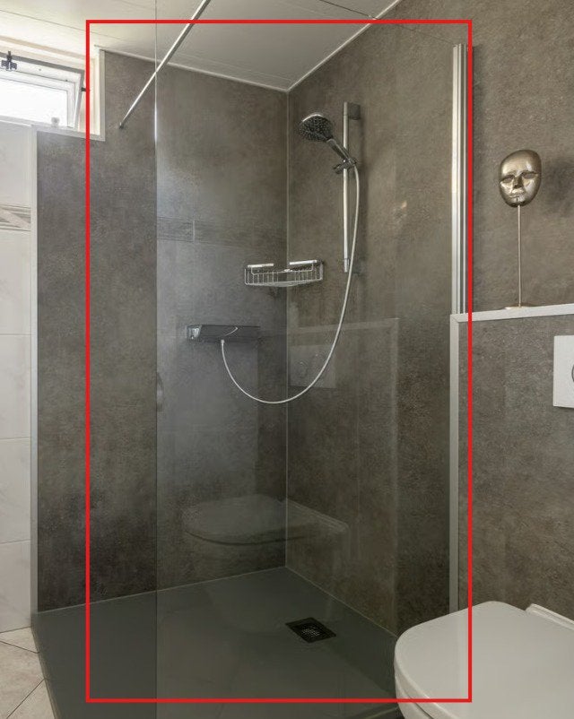 Glazen douchewand 110 x 205 cm – Walk-in, Ophalen, Zo goed als nieuw