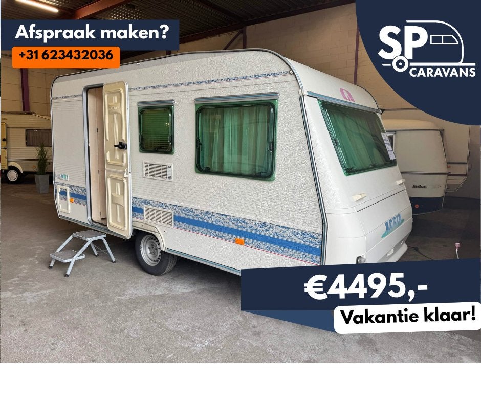 Adria Unica 390DS Luifel en Voortent! Caravan inc fietsenrek, Overige typen, Rondzit, Bedrijf, Adria