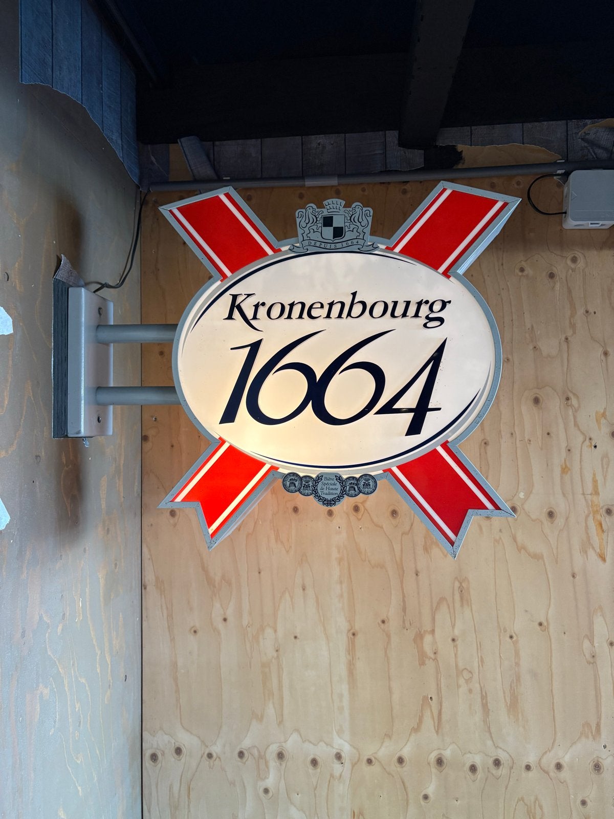 Kronenbourg 1664 Verlicht Dubbelzijdig Uithangbord, Ophalen of Verzenden