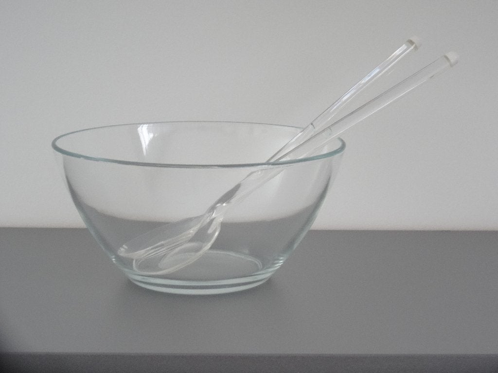 Arcoroc Cosmos (salade) schaal + Italiaans design slacouvert, Nieuw, Ophalen of Verzenden, Overige stijlen, Glas