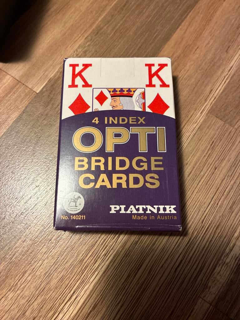 Opti Bridge Kaarten, Een of twee spelers, Ophalen of Verzenden, Zo goed als nieuw