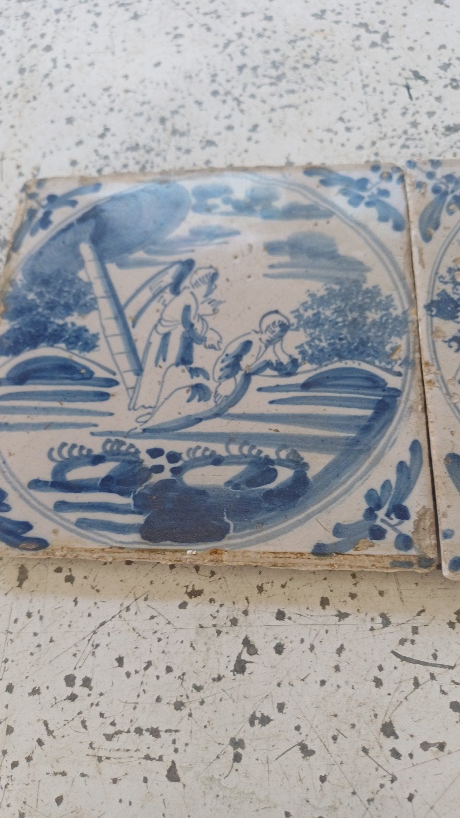 Antieke Delfts Blauwe Tegels met Bijbelse Scènes, Antiek en Kunst, Ophalen