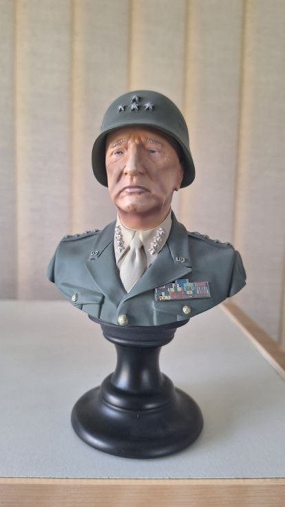 Patton bust zevende leger Battle of the bulge 1944 WO 2, Ophalen of Verzenden, Landmacht, Amerika, Miniatuur of Beeldje