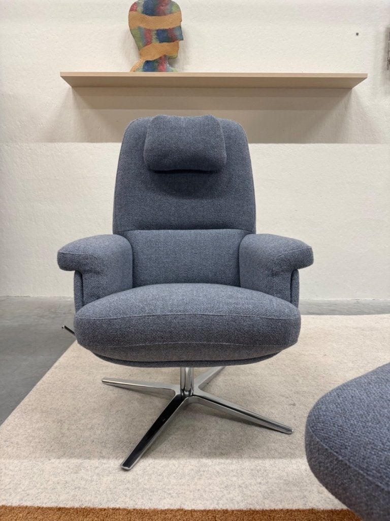 Nieuw Leolux Evidence Entro Two Plus blauw Stoel Poef, Huis en Inrichting, Leolux, Info@leolux.nl, Nieuw, 75 tot 100 cm