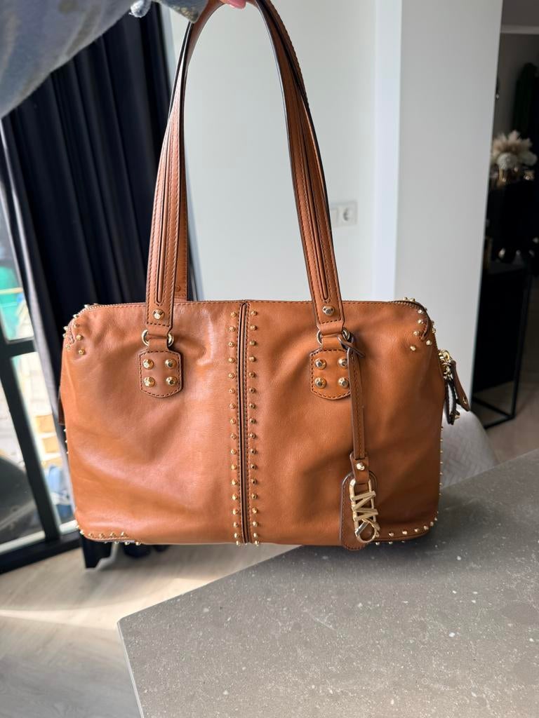 Lederen special edition tas michael kors, Ophalen, 30 cm of meer, Gebruikt, Bruin