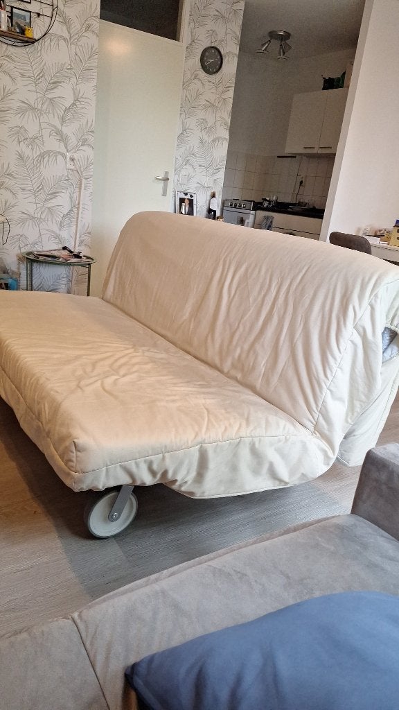 slaapbank ikea, Ophalen, Tweepersoons, Zo goed als nieuw, Crème