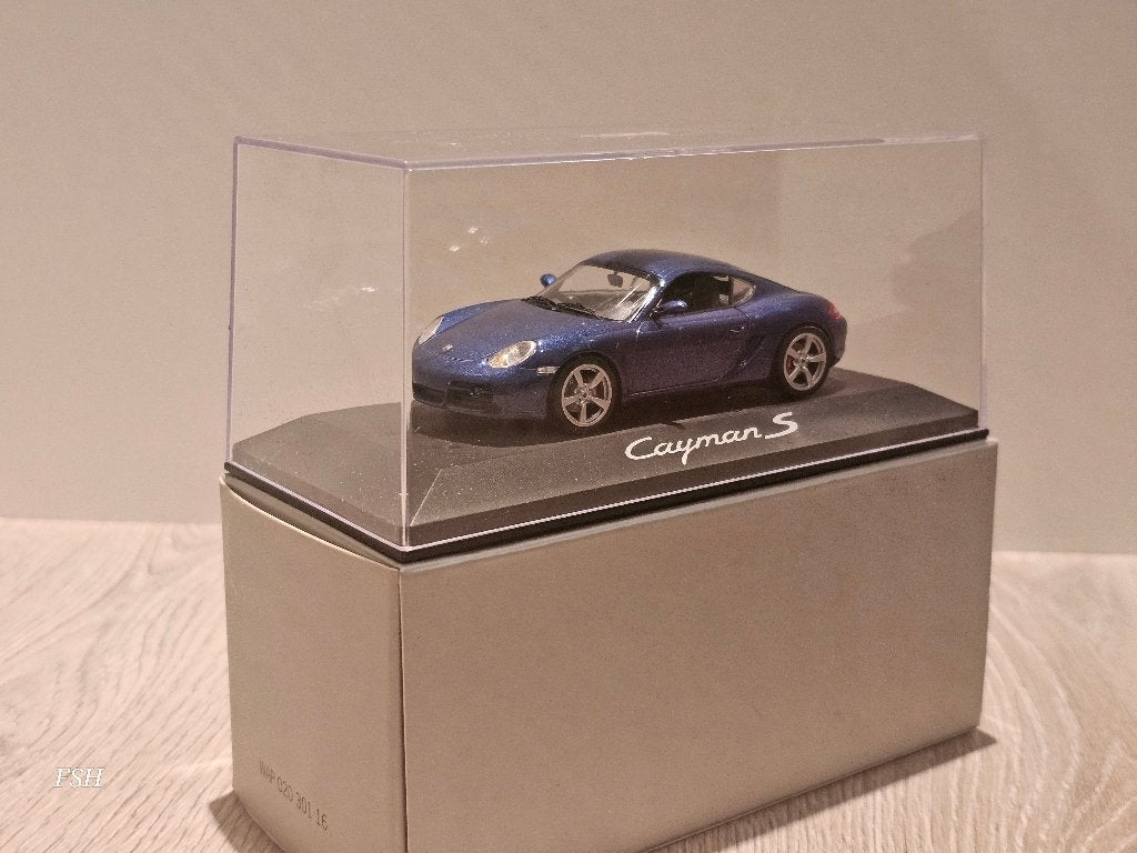 Porsche Cayman S, blauw, Schuco., Ophalen of Verzenden, Zo goed als nieuw, Auto, Schuco