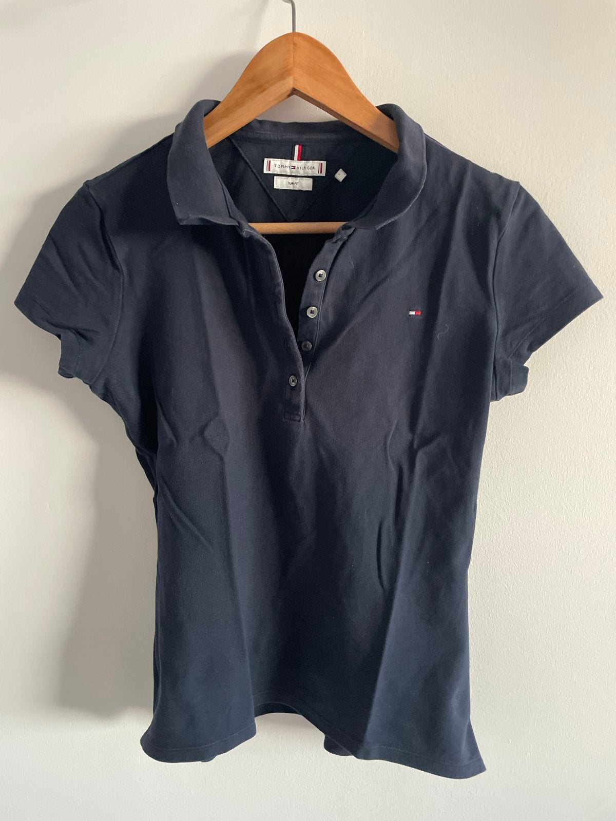 Tommy Hilfiger Slim Fit Polo - Maat L, Blauw, Maat 42/44 (L), Ophalen of Verzenden, Korte mouw