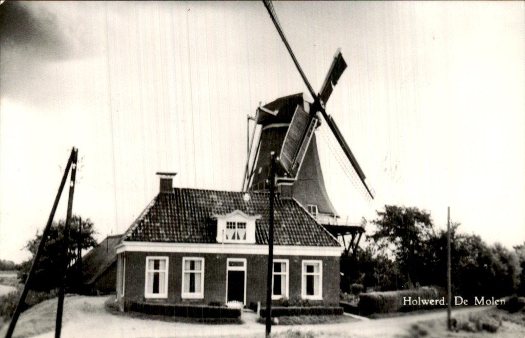 Holwerd - De Molen -, Verzamelen, Ophalen of Verzenden, 1940 tot 1960, Ongelopen, Friesland