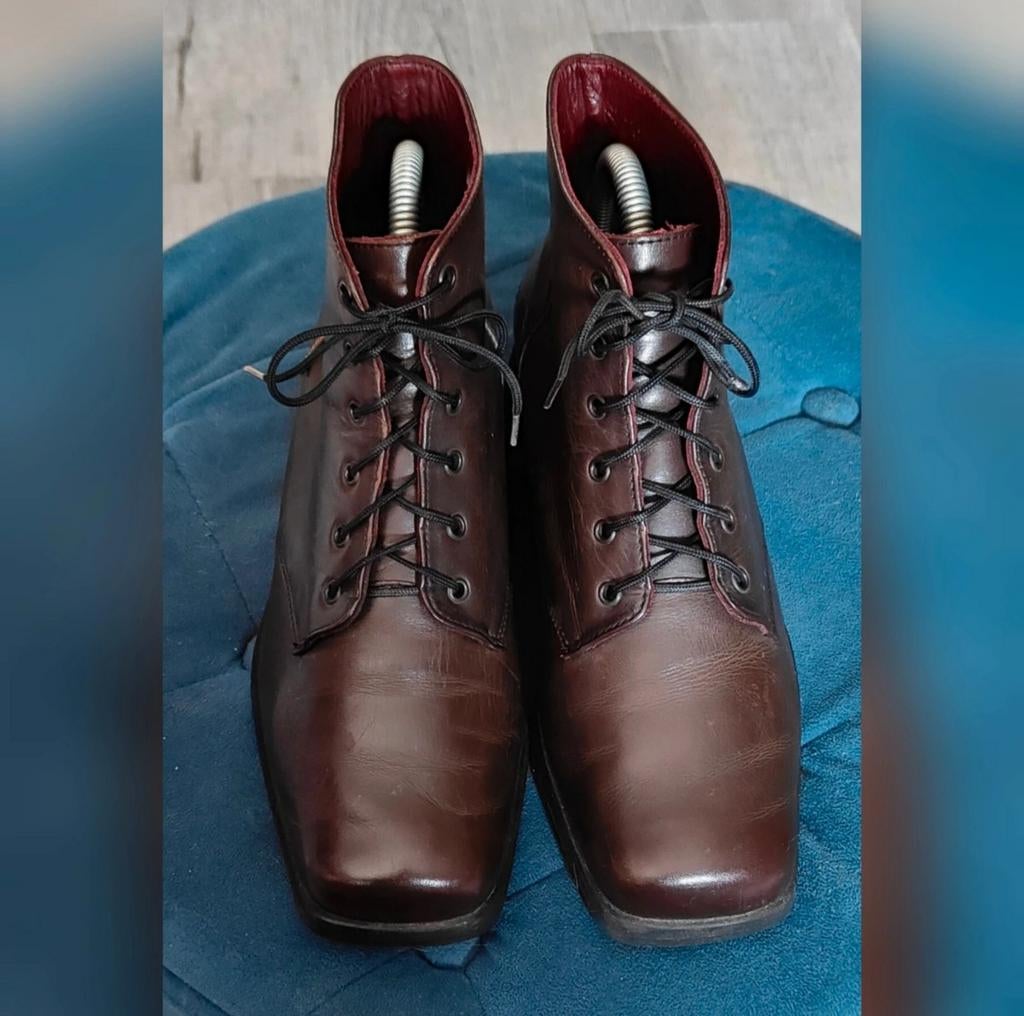 Bruin lederen veterboots van Mephisto maat 39.5, Ophalen of Verzenden, Zo goed als nieuw, Bruin