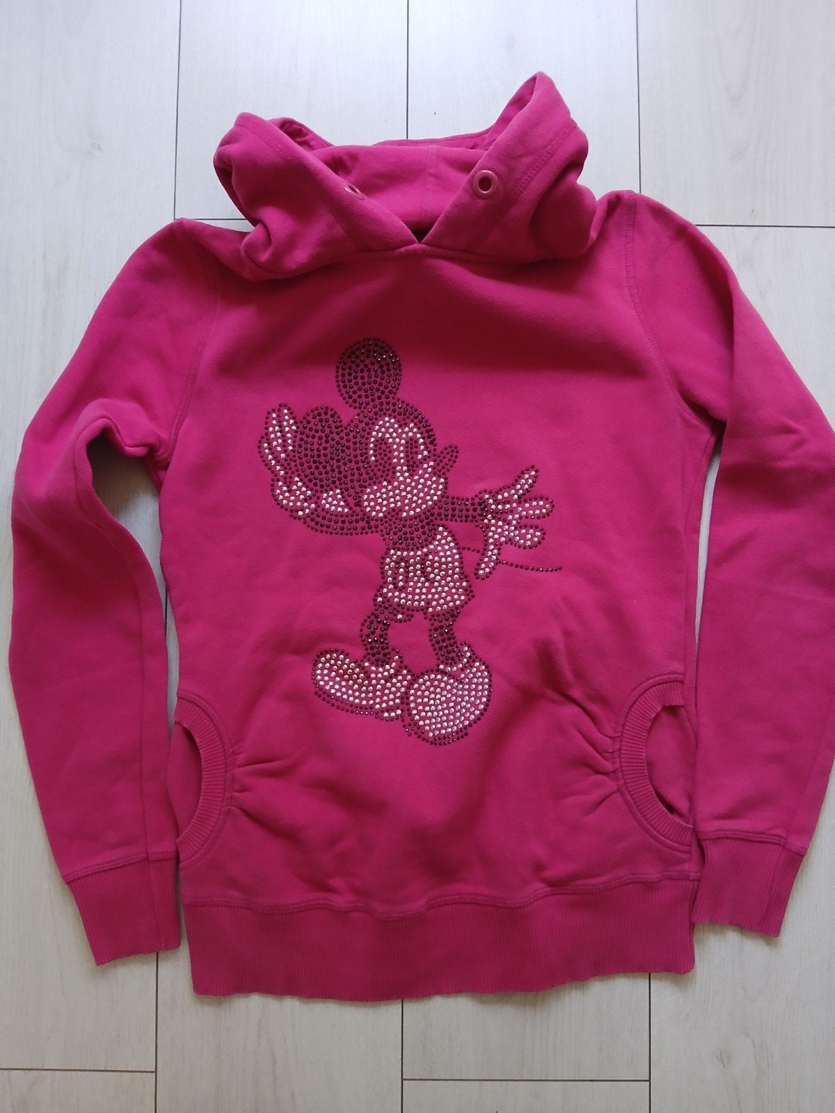 Roze Disney Clockhouse hoodie met Mickey Mouse strass, Ophalen of Verzenden, Roze, Maat 36 (S), Gedragen