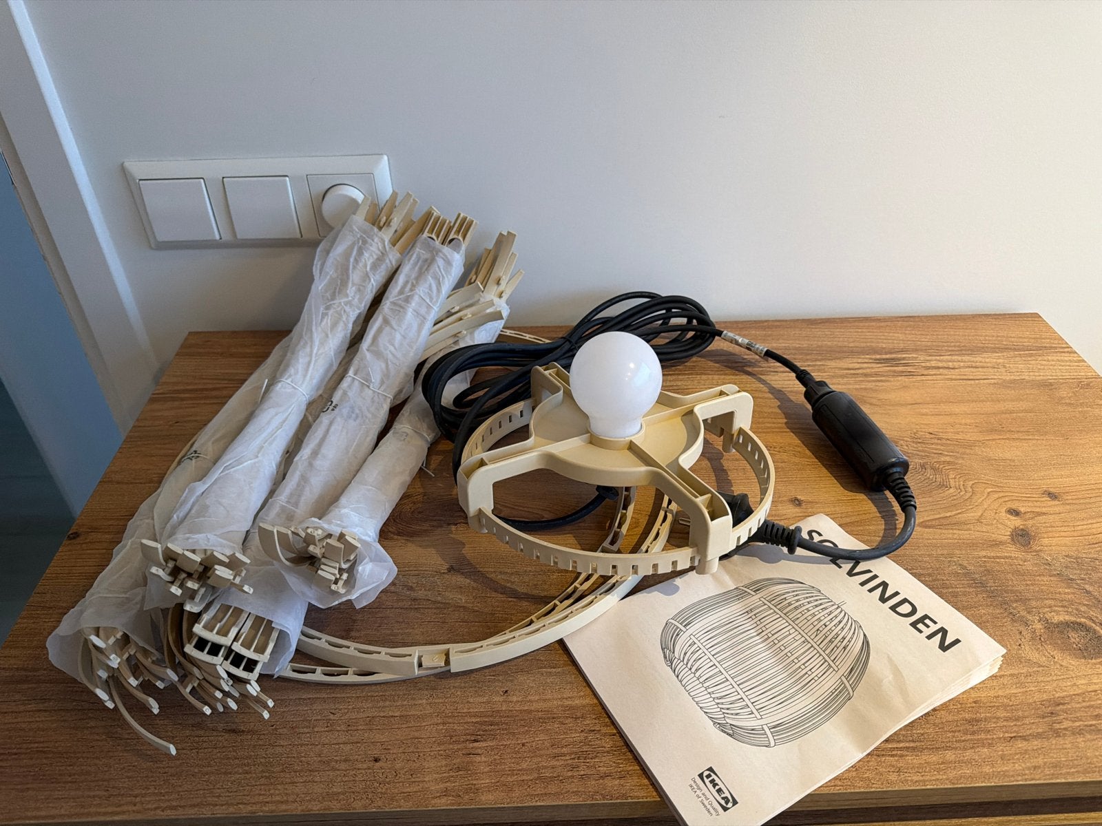 IKEA Solvinden LED hanglamp, ovaal, buiten - Nooit gebruikt, Ophalen, Beige, Overige fittingen, IKEA