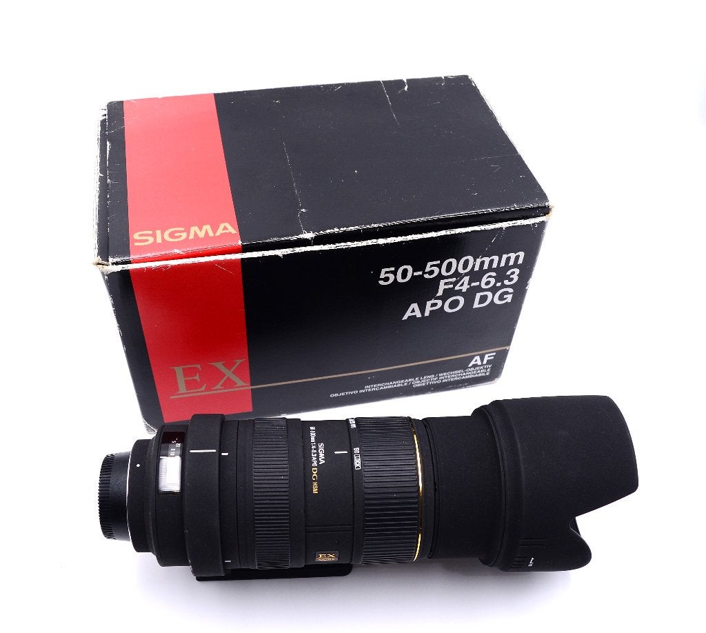 Sigma 50-500mm 1:4-6.3APO DG HSM EX  voor NIKON, Sigma, Zonnekap, Refurbished, Nikon F-mount