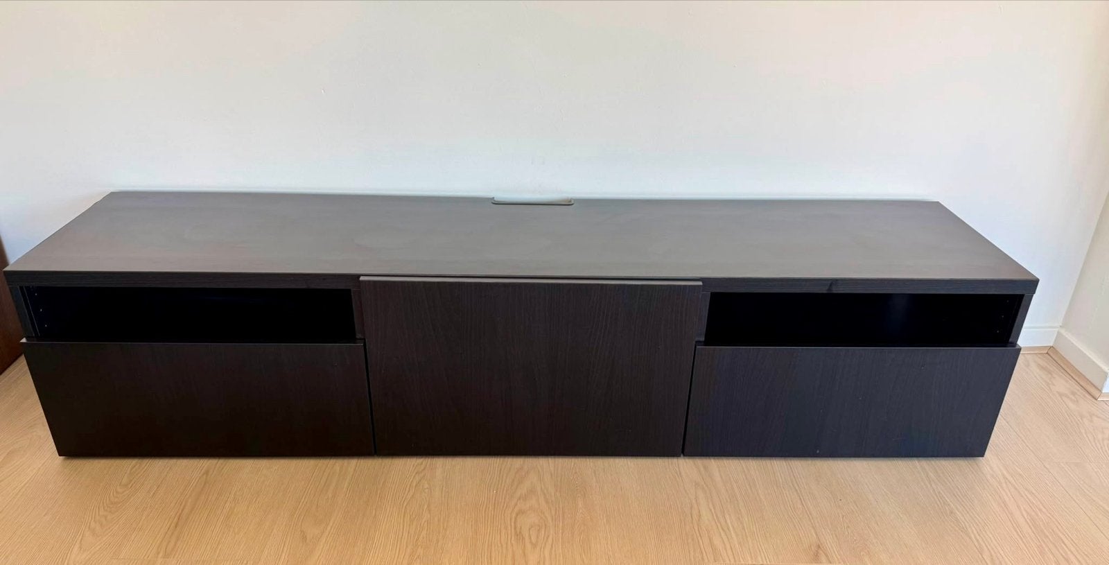 IKEA BESTÅ TV-meubel zwart, Huis en Inrichting, Ophalen, Gebruikt, 150 tot 200 cm, Minder dan 100 cm