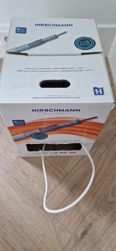 180m Hirschmann KOKA 9 eca, Audio, Tv en Foto, Audiokabels en Televisiekabels, Ophalen, Zo goed als nieuw, 10 meter of meer, Coaxiale kabel