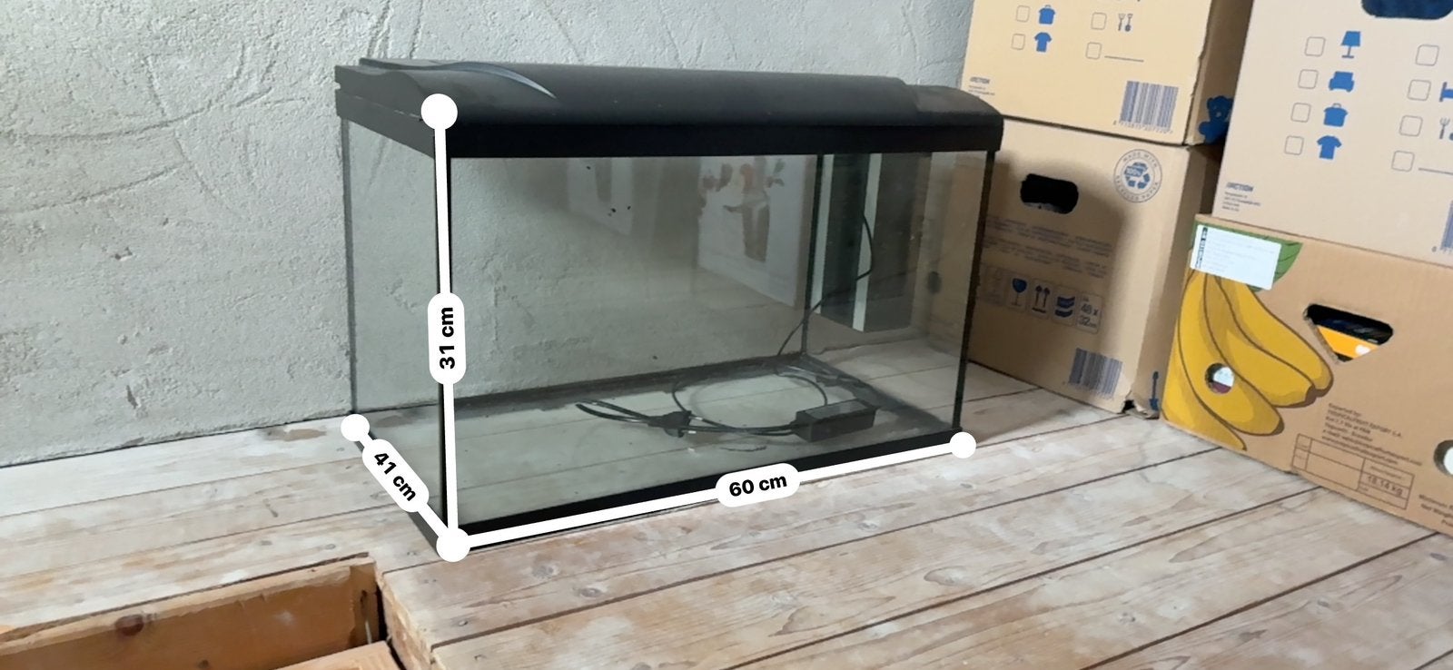 Aquarium HS Aqua 60x40x30, Ophalen, Gebruikt, HS Aqua, Inclusief deksel