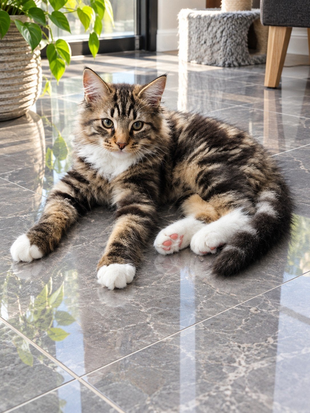 100% Maine Coon., Poes, Gechipt, 0 tot 2 jaar