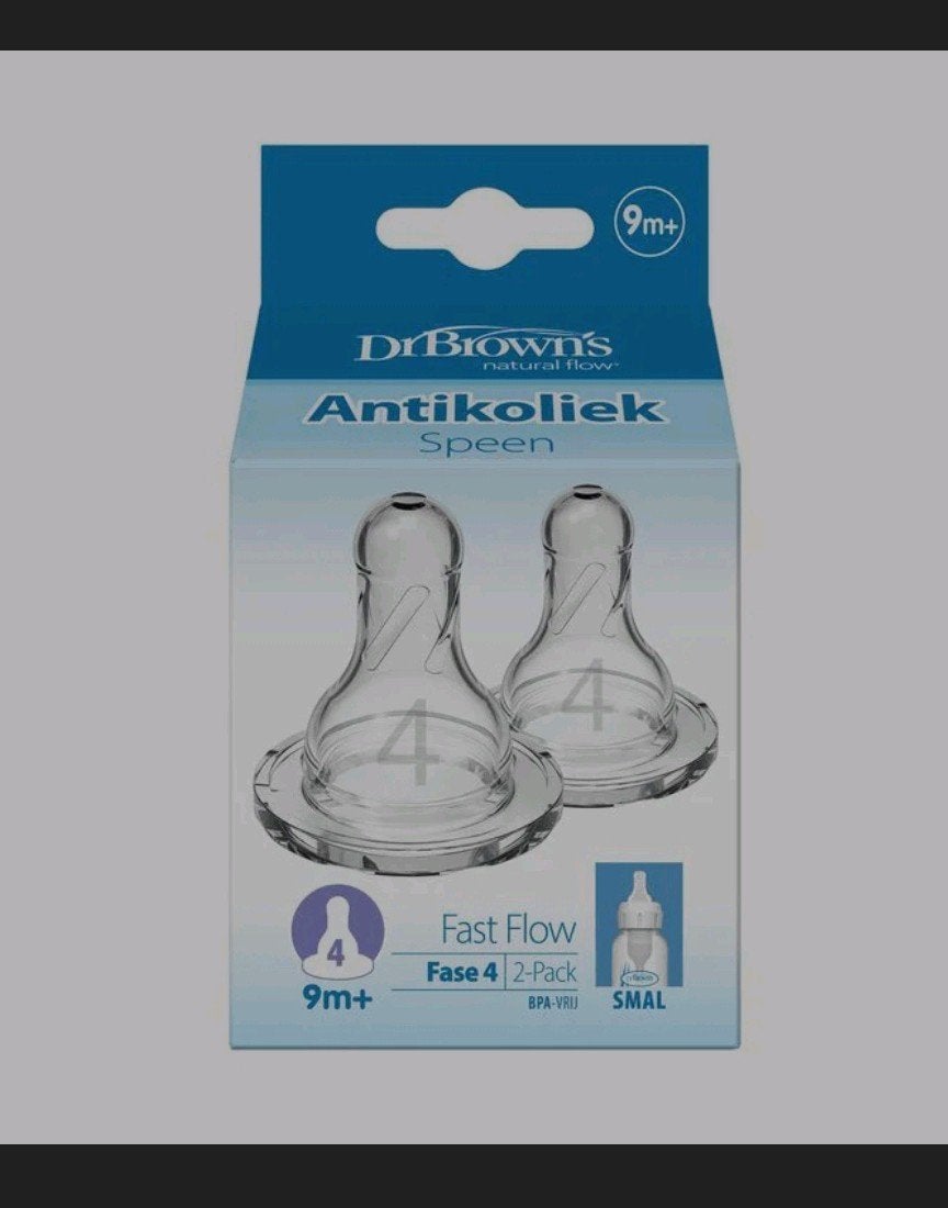 Nieuwe Dr. Brown's Antikoliek Speen Fase 4 (2-pack), Speen, Ophalen of Verzenden, BPA-vrij, Nieuw