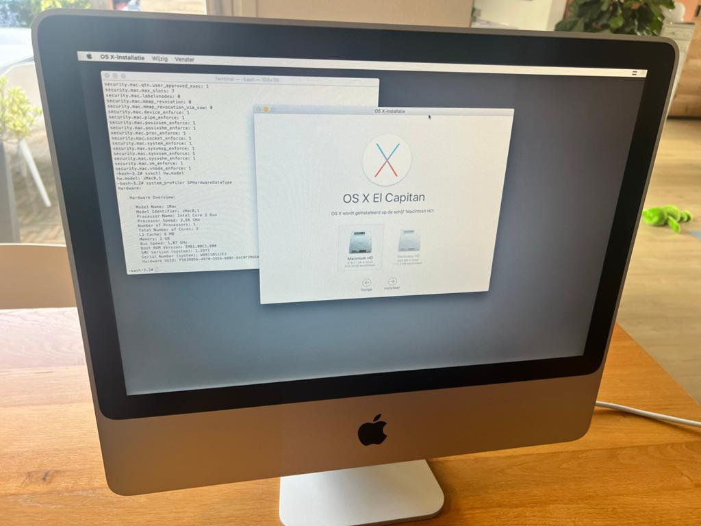 iMac Core 2 Duo 2008, Computers en Software, Apple Desktops, Gebruikt, iMac, HDD, 2 tot 3 Ghz, Minder dan 4 GB, Ophalen