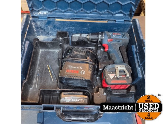 Bosch GSR 14,4-2-LI Schroefboor + 2x accu 1.5/4.0Ah + lader, Bosch, Zo goed als nieuw, Support@bosch.com, Robert Bosch GmbH
Robert-Bosch-Platz 1
70839 Gerlingen-SchillerhÃ¶he
Germany