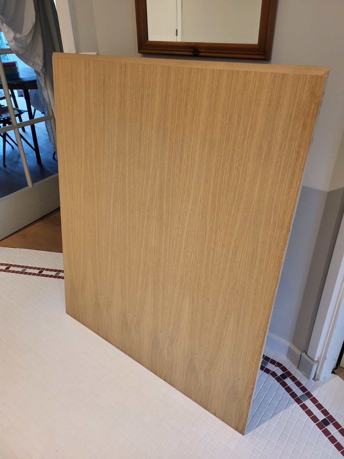 MDF plaat eikenhout gefineerd 101 x 117 cm, Ophalen, Nieuw, Hout, Minder dan 20 mm