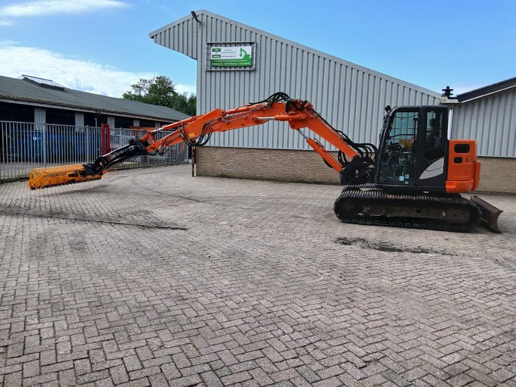 Hitachi ZX85USB-5A Verlengiek +  Herder maaikorf, Ophalen of Verzenden, Graafmachine