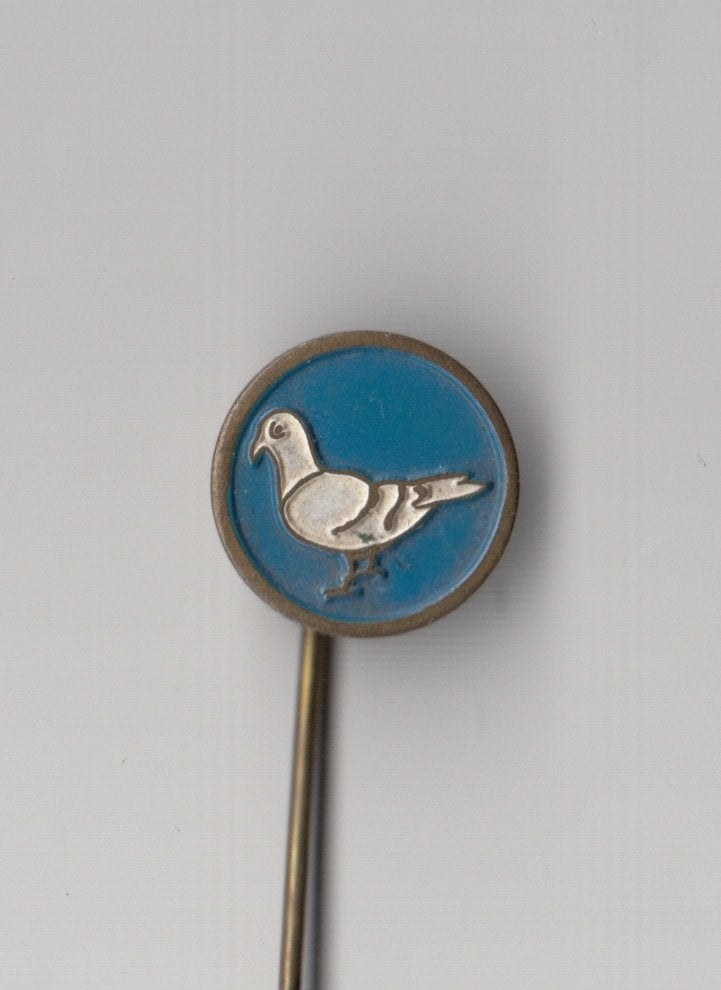 Duif Duiven blauw speldje, Gebruikt, Niet vindbaar, Niet vindbaar, Speldje of Pin