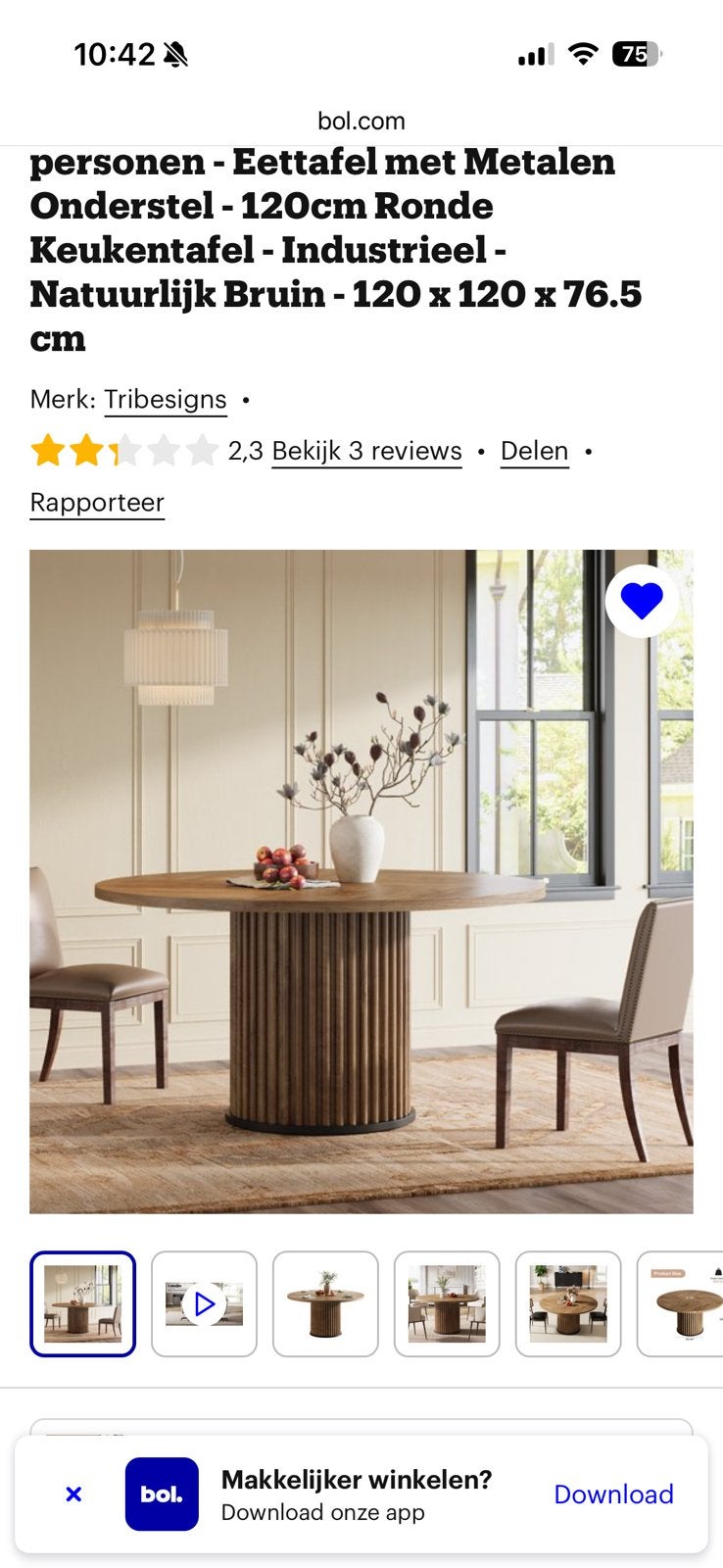 Nieuwe eettafel, Ophalen, 100 tot 150 cm, 50 tot 100 cm, Zo goed als nieuw