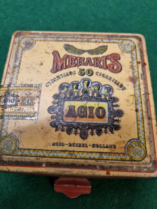 Agio mahari’s sigaren blik, Verzamelen, Rookartikelen, Aanstekers en Luciferdoosjes, Ophalen of Verzenden, 'T Olde Gre-j, Info@toldegrej.nl