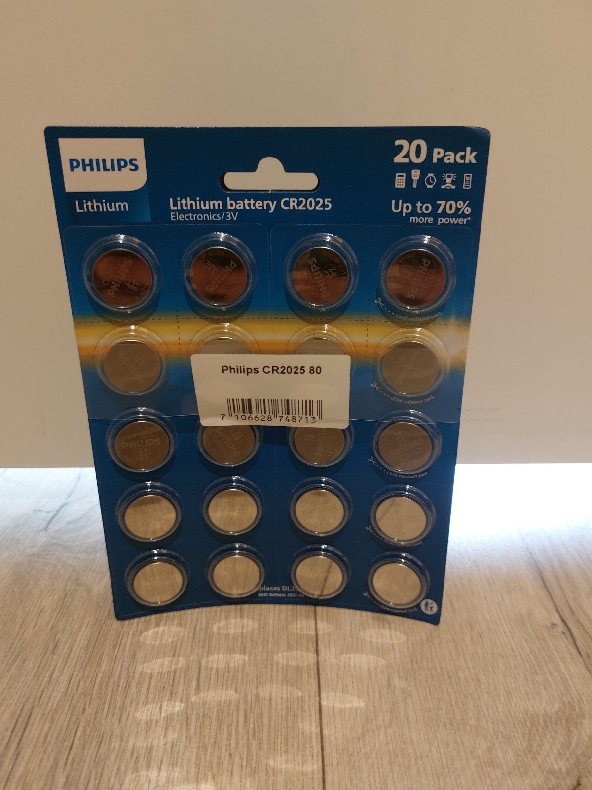 Philips CR2025 Lithium batterijen - 4x 20-pack (80 stuks), Ophalen