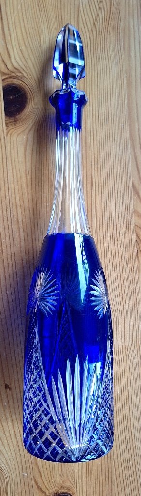 Karaf, Saint Louis, vintage, aquamarijn, Ophalen