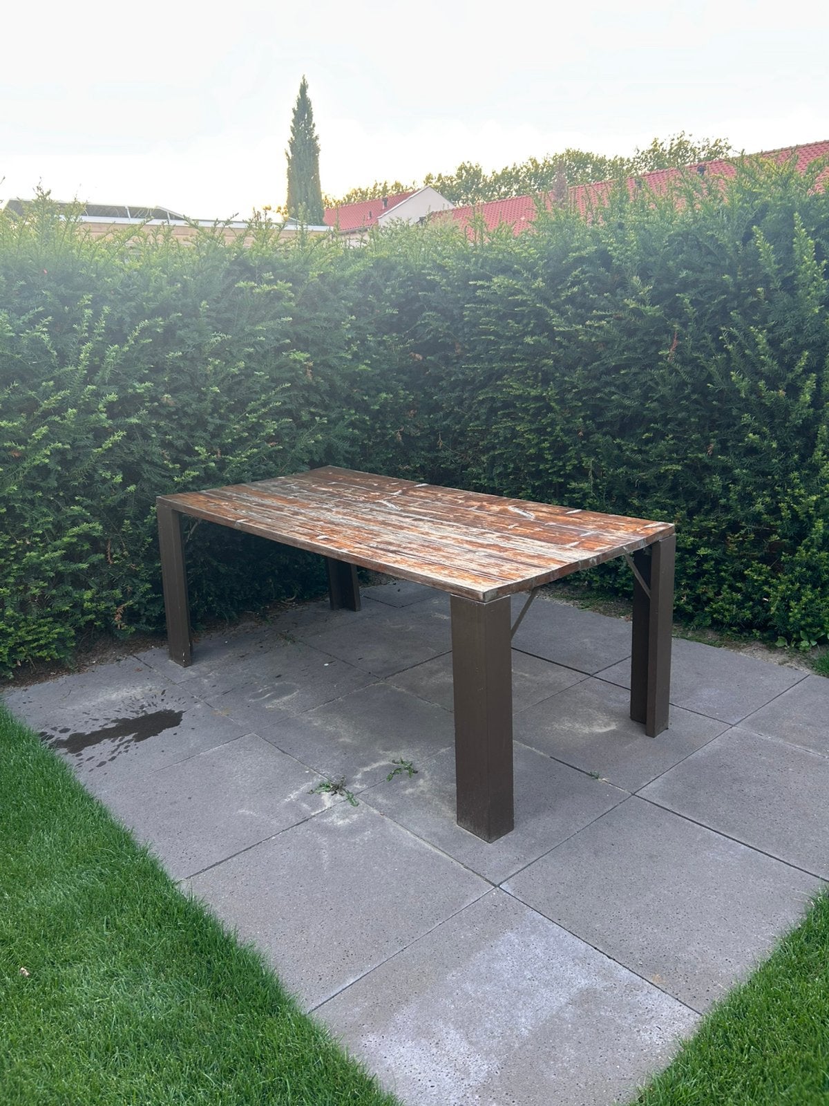 Tuintafel, Tuin en Terras, Tuintafels, Ophalen, Gebruikt, Rechthoekig, Hout