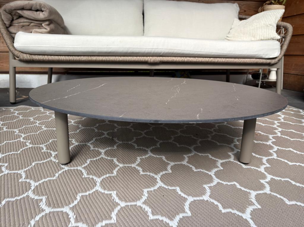 salontafel voor buiten - marmerlook, Tuin en Terras, Tuintafels, Ophalen of Verzenden, Zo goed als nieuw, Rechthoekig, Wicker