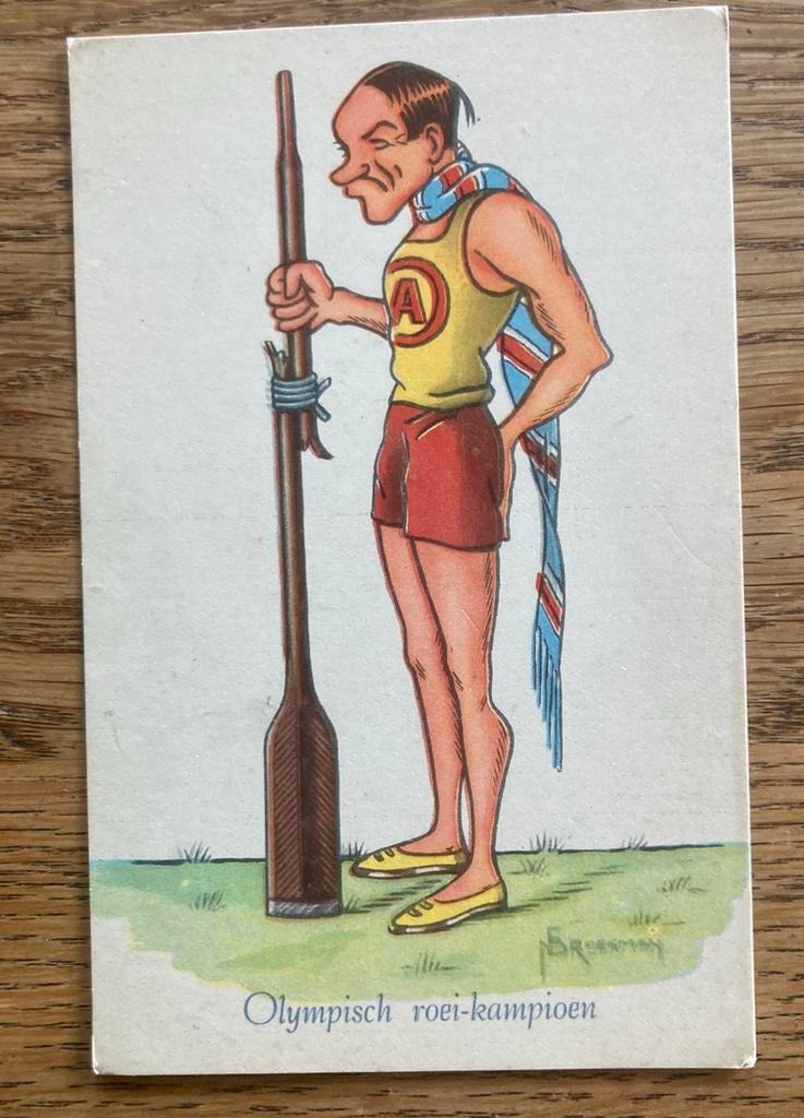 Ansicht humor roeien, Ophalen of Verzenden, 1920 tot 1940, Ongelopen, Sport en Spel
