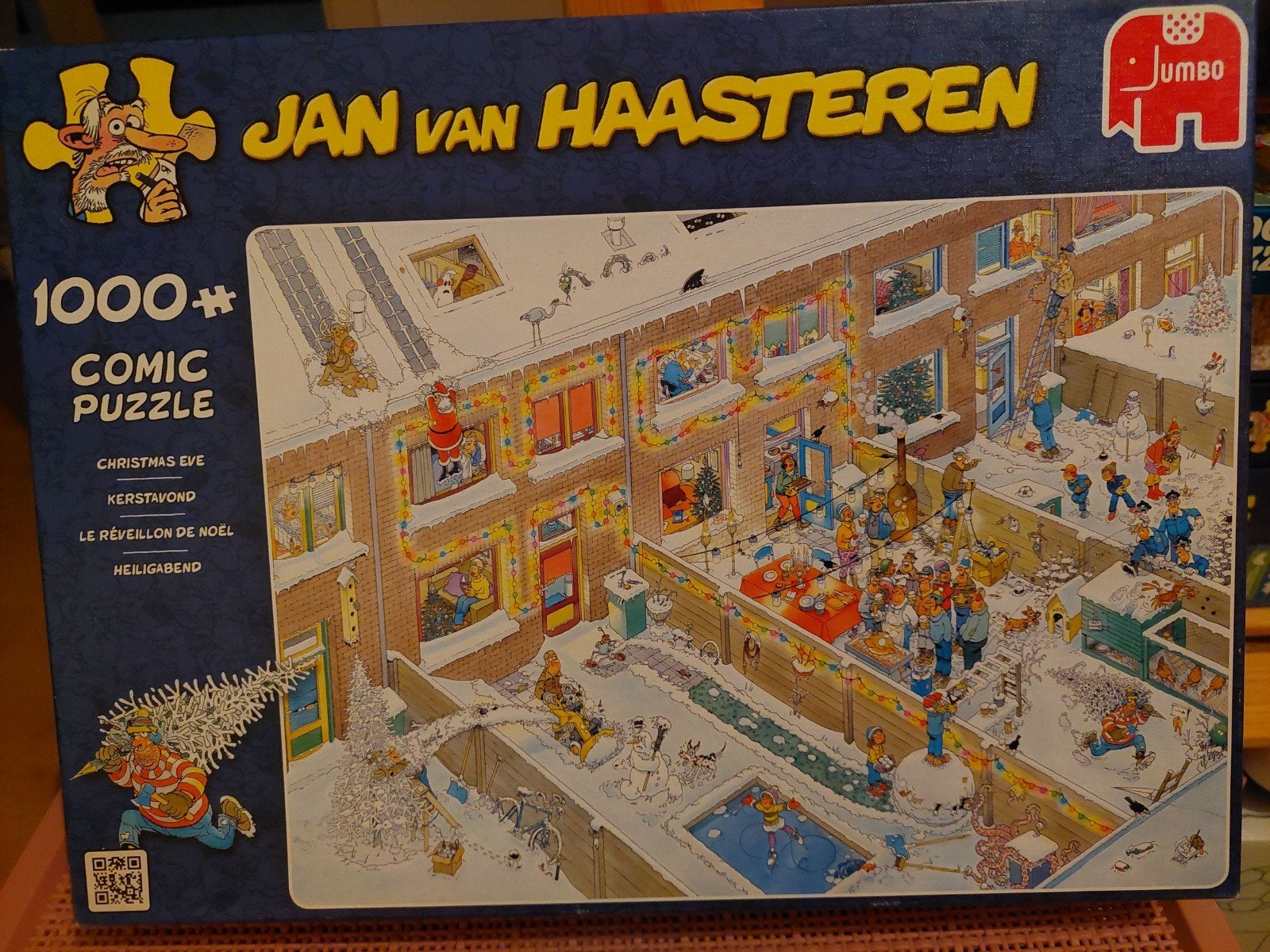 Jan van Haasteren Kerstavond 1000 stukjes, Hobby en Vrije tijd, Denksport en Puzzels, Ophalen, 500 t/m 1500 stukjes, Zo goed als nieuw