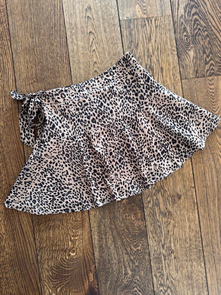 Leopard print overslagrokje | Maat M, Maat 38/40 (M), Beige, Ophalen of Verzenden, Zo goed als nieuw