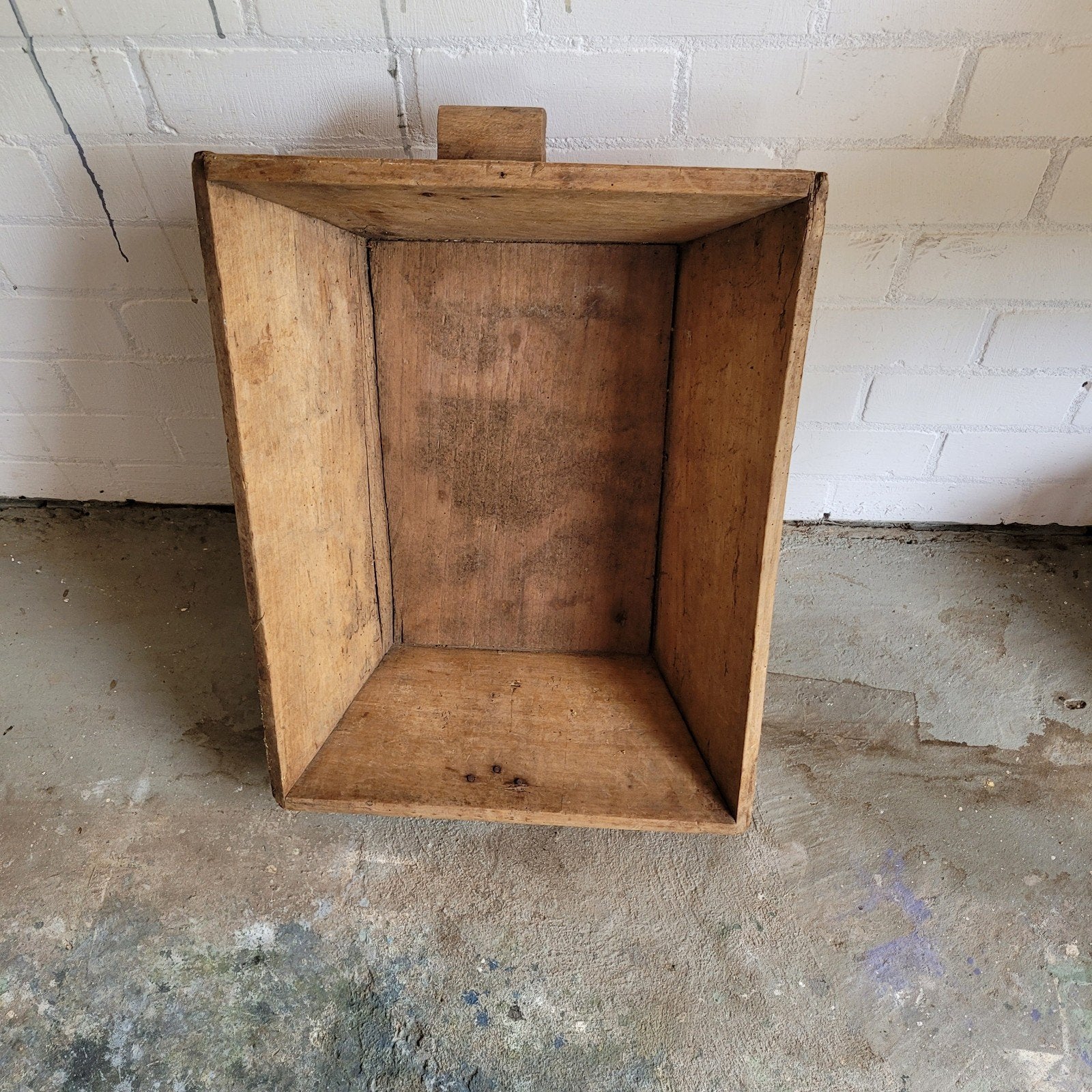 Brocante oude houten trog, bak, lectuurbak, houtbak, Antiek en Kunst, Ophalen