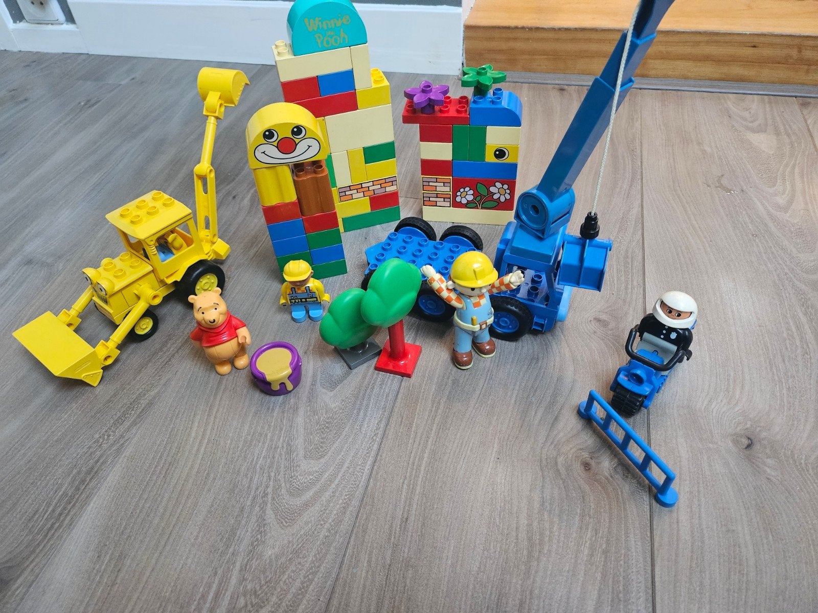 Duplo set met oa Winnie de Poeh, Bob de Bouwer, Gebruikt, Ophalen of Verzenden, Duplo, Inclusief minifiguren