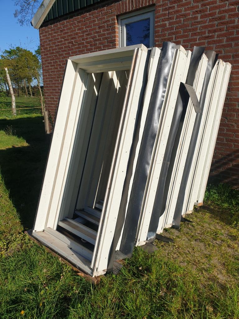 8 Buitenkozijnen voor vast glas, H 151 cm x B 78 cm, Gevelraam of Ruit, Gebruikt, Minder dan 80 cm, 120 tot 160 cm
