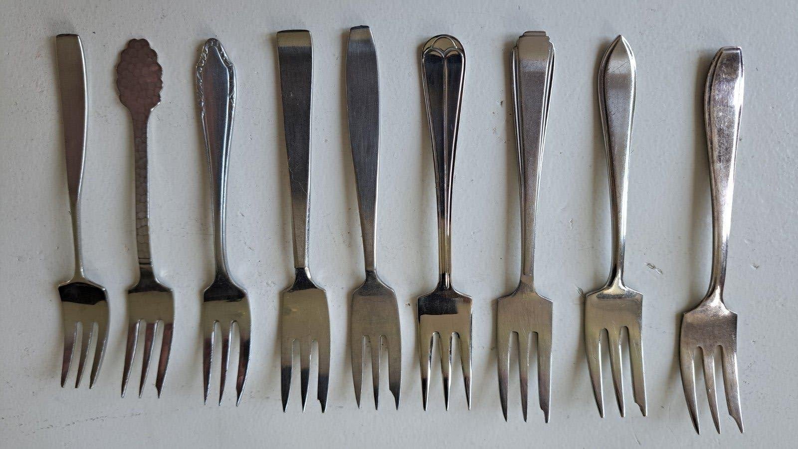 Sola Massive taartvorkjes gebaksvorkjes circa 12 centimeter, Antiek en Kunst, Ophalen of Verzenden