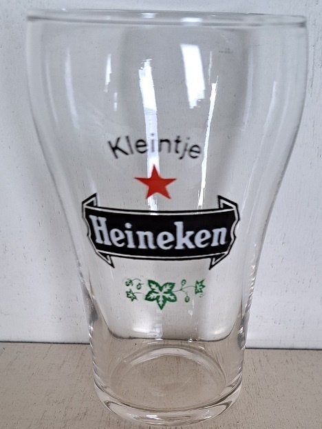 Heineken Bierglas Kleintje met logo 1, Verzamelen, Ophalen of Verzenden, Gebruikt, Glas of Glazen, Heineken